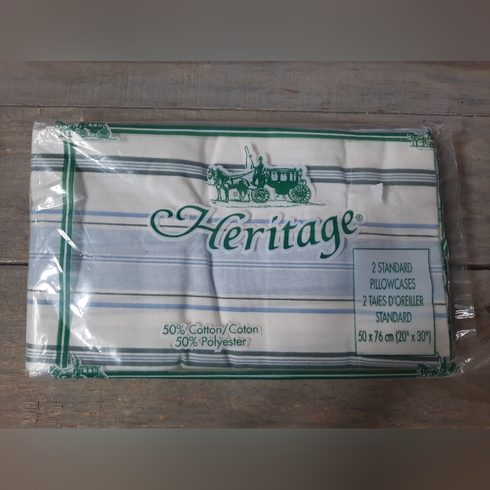 Vintage Heritage Standard Pillowcases Cotton Polyester NEW